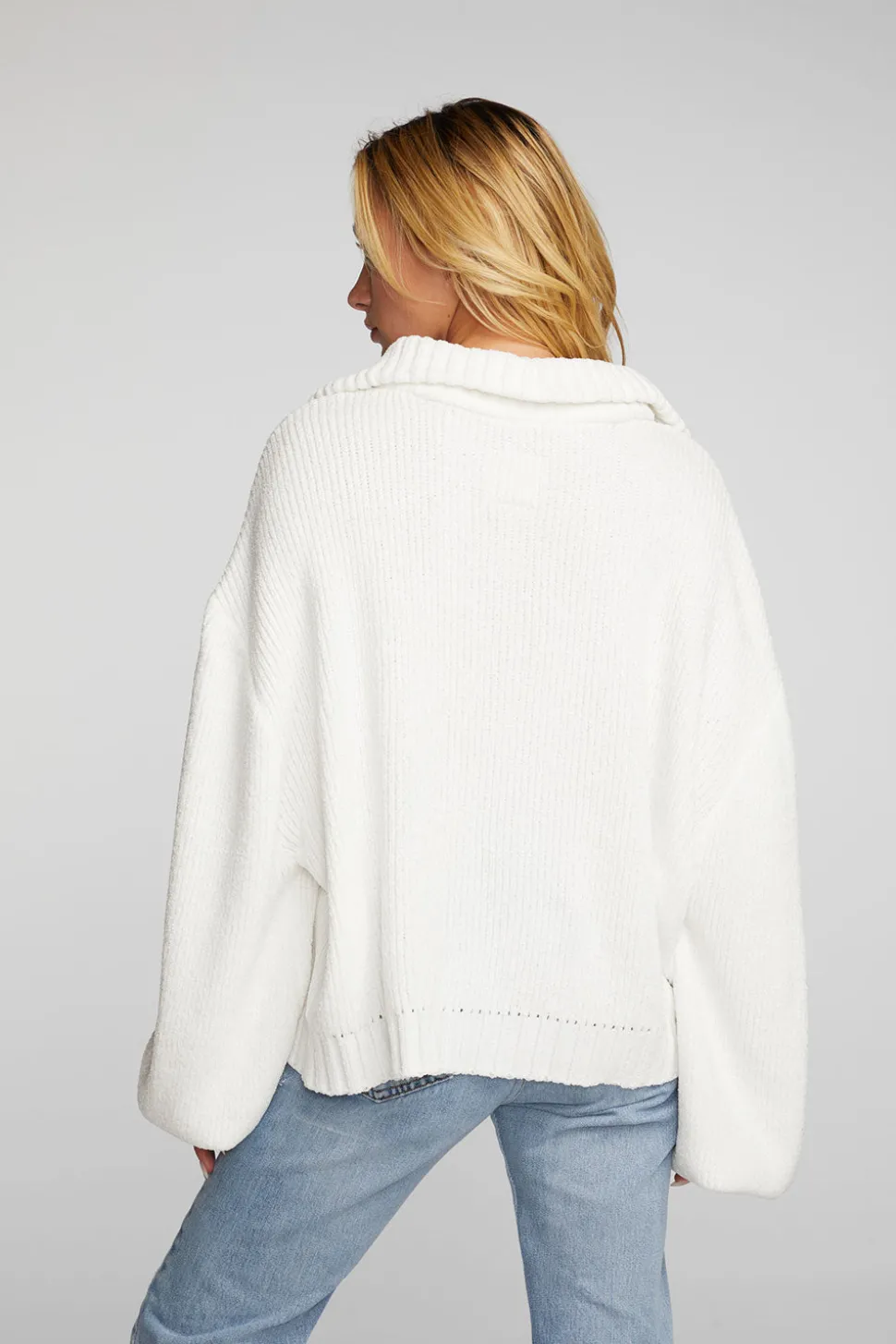 Chaser Brand Chenille Cotton Sweater Knit Half Zip Pullover Cheap