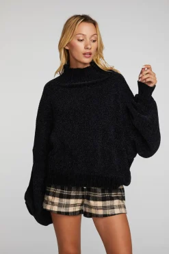 Chaser Brand Chenille Sweater Knit Turtleneck Fashion