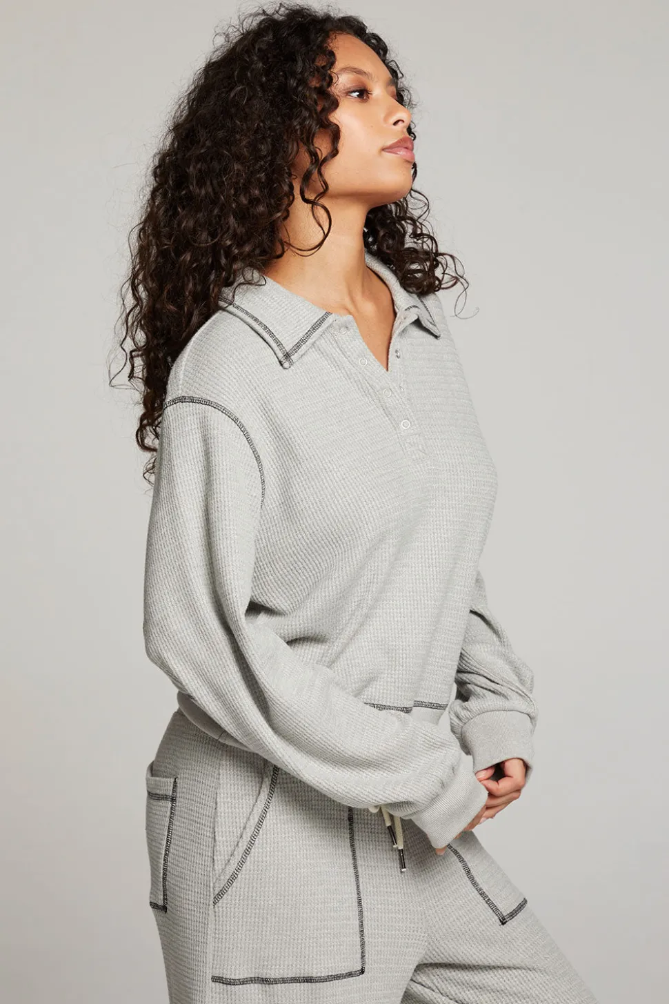Chaser Brand Church Heather Grey Long Sleeve Cheap