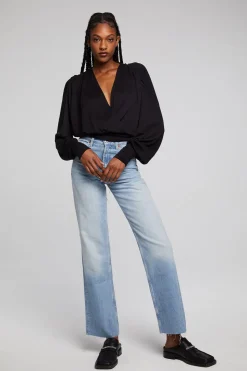 Chaser Brand City Licorice Blouse Fashion
