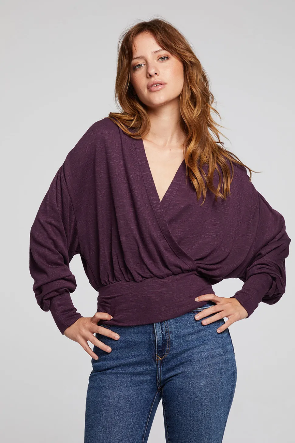 Chaser Brand City Plum Perfect Blouse Fashion