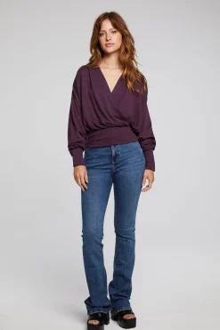 Chaser Brand City Plum Perfect Blouse Fashion