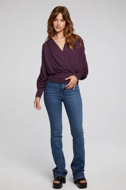 Chaser Brand City Plum Perfect Blouse Fashion