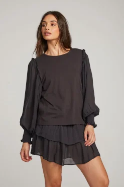 Chaser Brand Clyde Licorice Blouse Sale