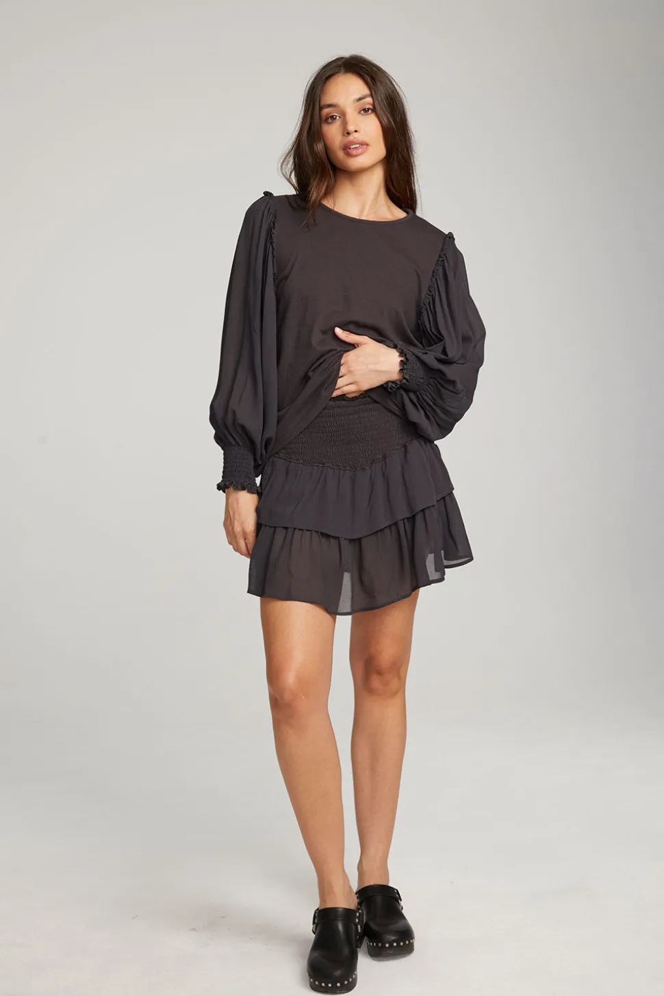 Chaser Brand Clyde Licorice Blouse Sale