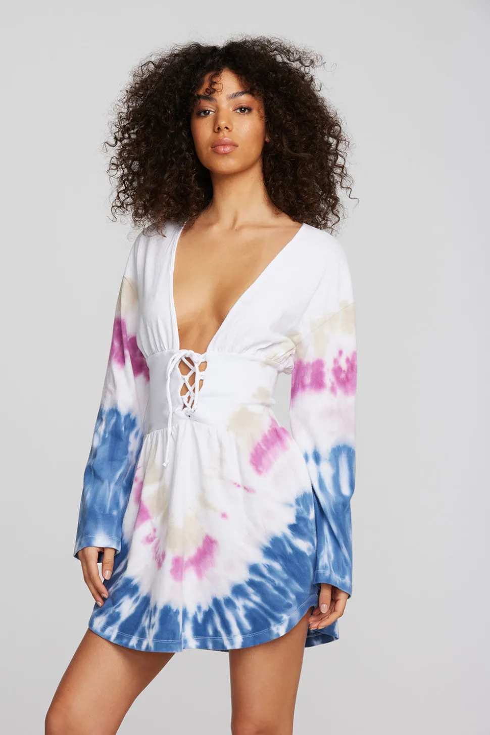 Chaser Brand Coast Cotton Jersey Long Sleeve Mini Dress Hot