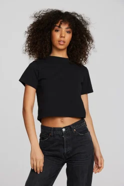 Chaser Brand Coast Cotton Jersey Mockneck Tee With Rib Online