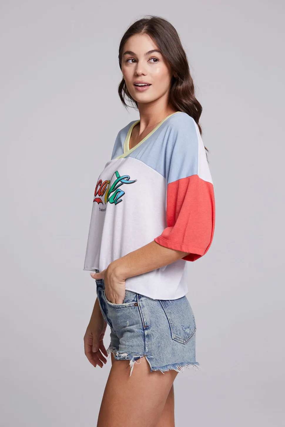 Chaser Brand Coca-Cola Rainbow Logo Levi Tee Fashion