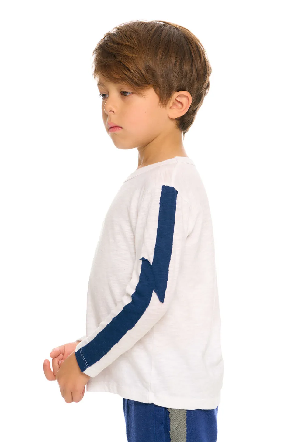 Chaser Brand Color Blocked Crewneck Bolt Long Sleeve Tee Store