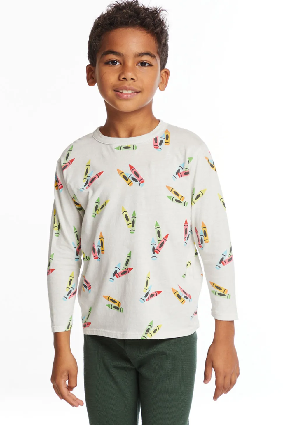 Chaser Brand Coloring Time Boys Long Sleeve Crew Neck Tee Clearance