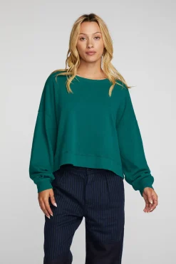 Chaser Brand Cotton Fleece Crewneck Pullover With Rib Best Sale