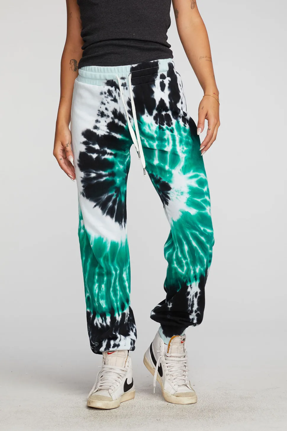 Chaser Brand Cotton Fleece Joggers With Rib And Shoestring Tie Cheap