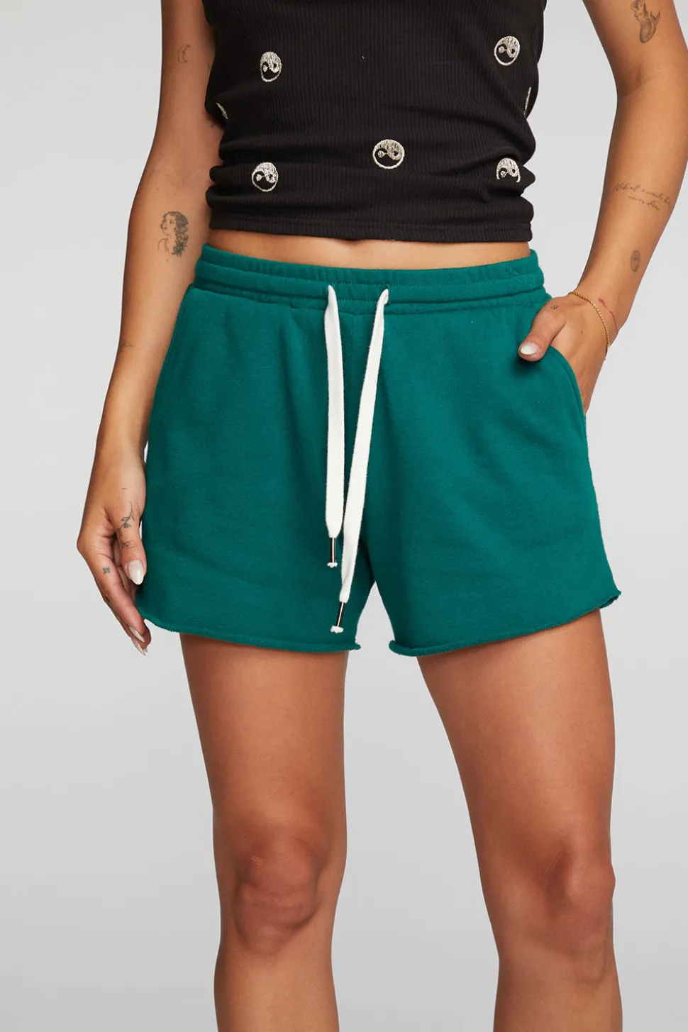 Chaser Brand Cotton Fleece Shorts With Shoestring Tie Shop