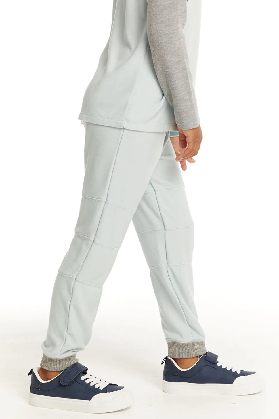 Chaser Brand Cozy Knit Blue Bird Pant With Seamed Panels Best
