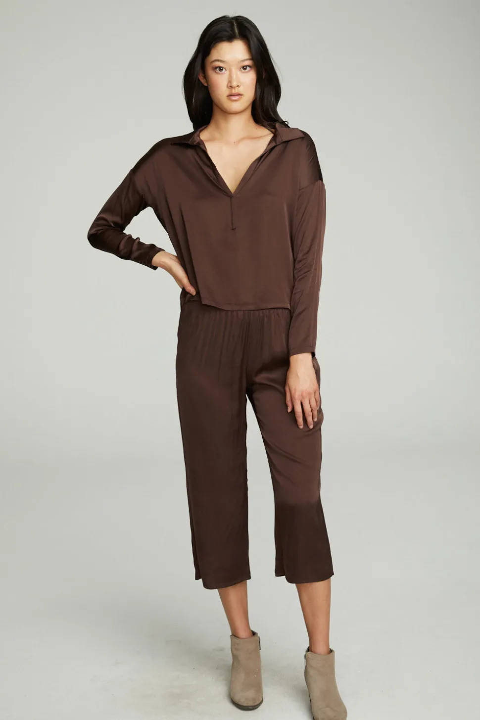 Chaser Brand Cropped Wide Leg Culotte Hot