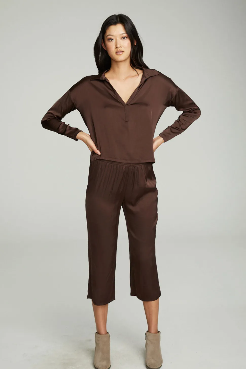 Chaser Brand Cropped Wide Leg Culotte Hot