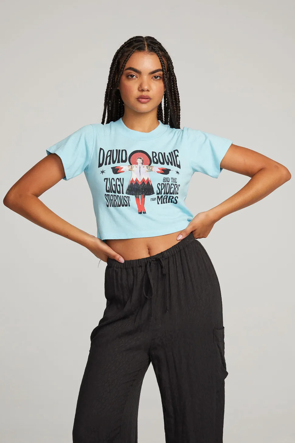 Chaser Brand David Bowie Ziggy Stardust Crop Tee Hot