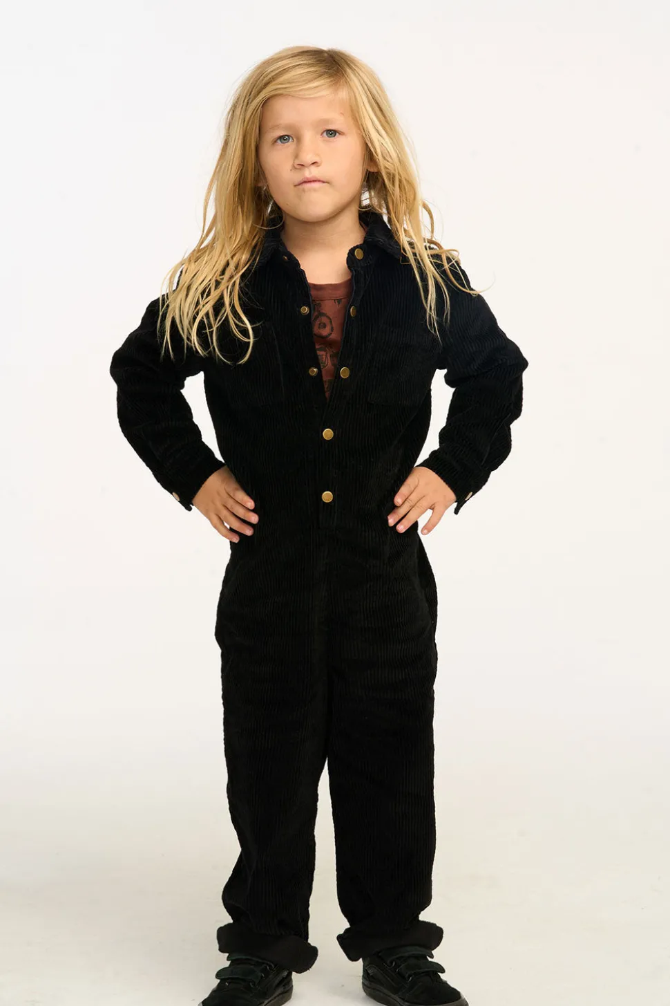 Chaser Brand David Raven Black Corduroy Jumpsuit Best Sale