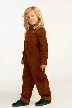 Chaser Brand David Walnut Brown Corduroy Jumpsuit Clearance