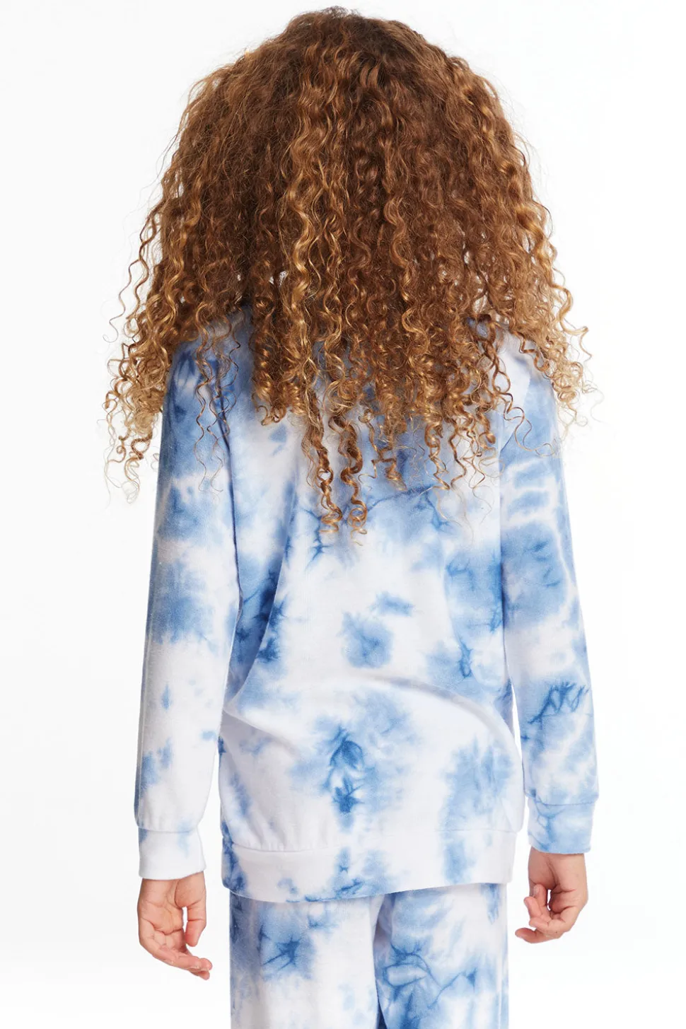 Chaser Brand Denim Tie Dye Heart Girls Cozy Knit Raglan Pullover Clearance