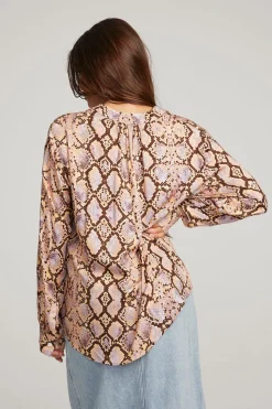 Chaser Brand Denver Python Print Blouse Flash Sale
