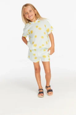 Chaser Brand Devin Powder Blue Daisy Girls Tee Clearance