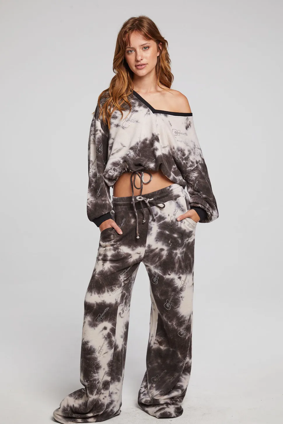Chaser Brand Diamond Rock Cropped Pullover Best Sale