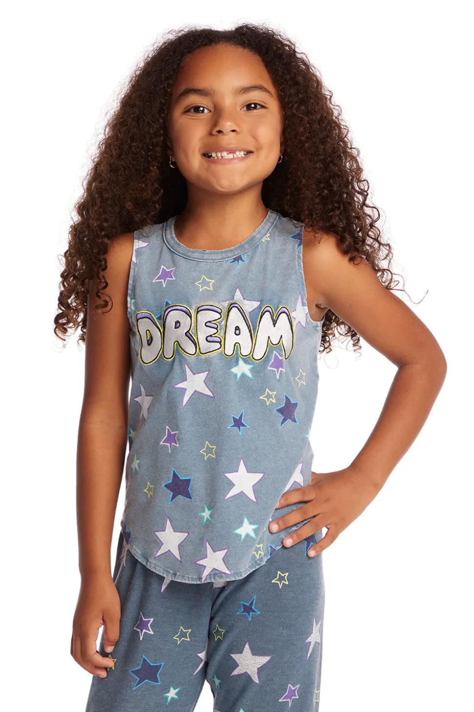 Chaser Brand Dream Emb Star Girls Vintage Jersey Shirttail Muscle Shop