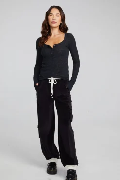 Chaser Brand Drifter Shadow Black Henley Best Sale