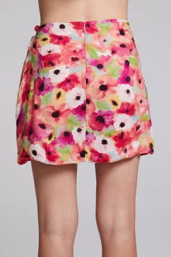 Chaser Brand Elena Poppy Floral Mini Skirt Flash Sale