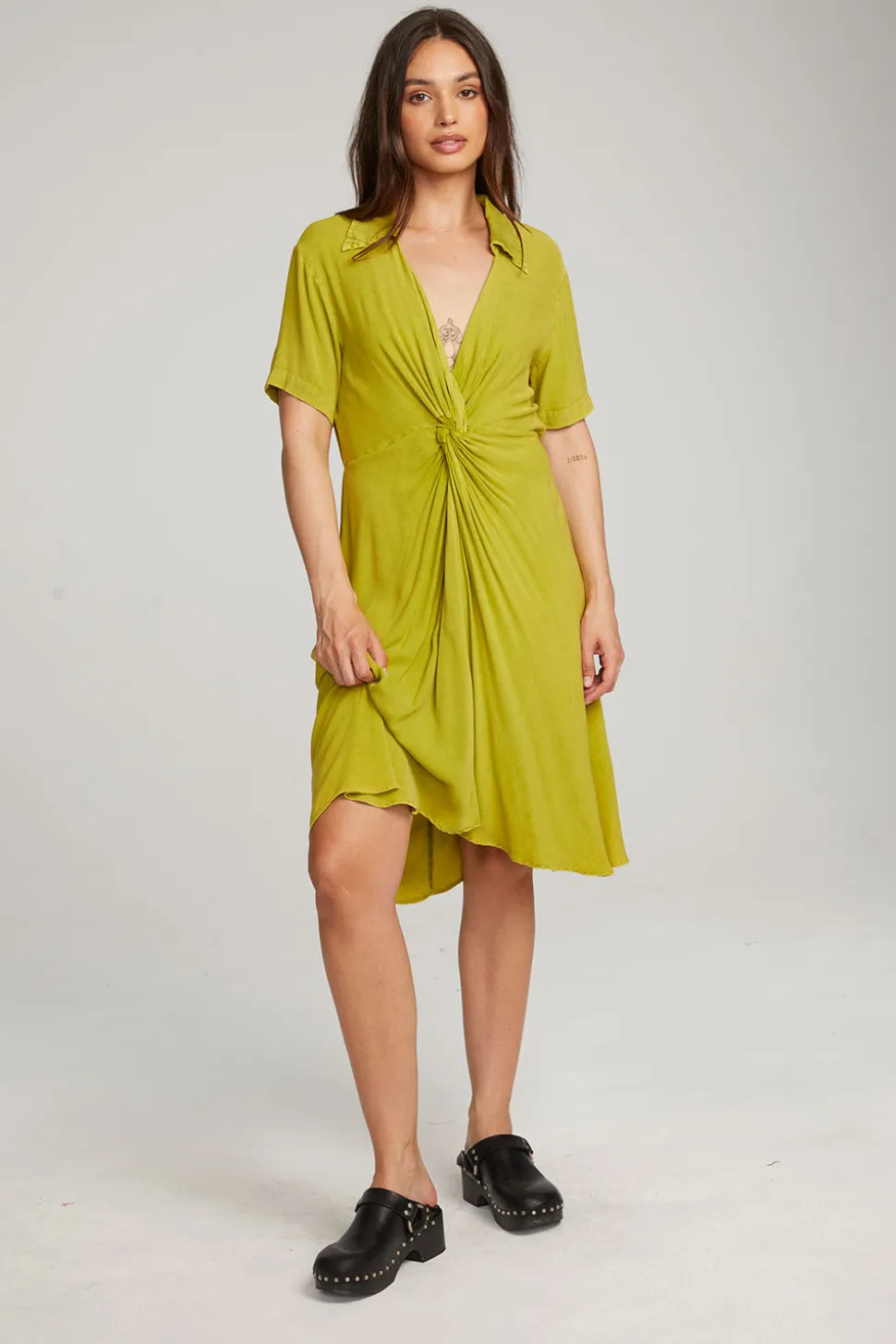 Chaser Brand Elsa Citron Midi Dress Sale
