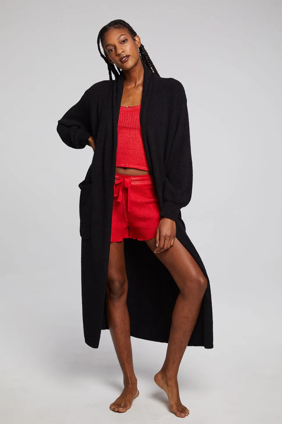 Chaser Brand Evee Maxi Licorice Cardigan Outlet