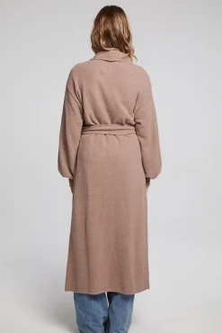 Chaser Brand Evee Warm Taupe Maxi Cardigan Flash Sale
