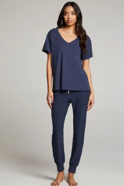 Chaser Brand Everyday Essential Canopy V Neck Tee New