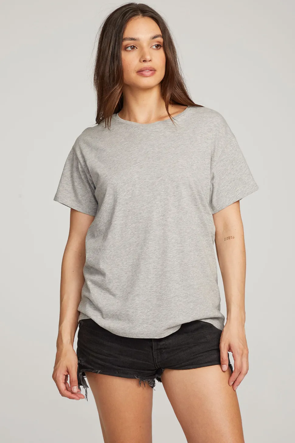 Chaser Brand Everyday Essential Heather Grey Crew Neck Tee Shop