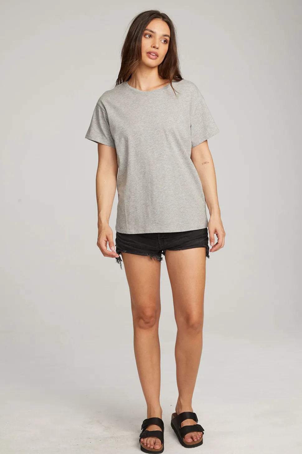 Chaser Brand Everyday Essential Heather Grey Crew Neck Tee Shop