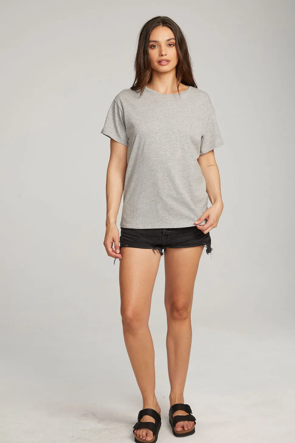 Chaser Brand Everyday Essential Heather Grey Crew Neck Tee Shop