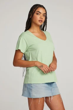 Chaser Brand Everyday Essential Quiet Green V-neck Tee Store