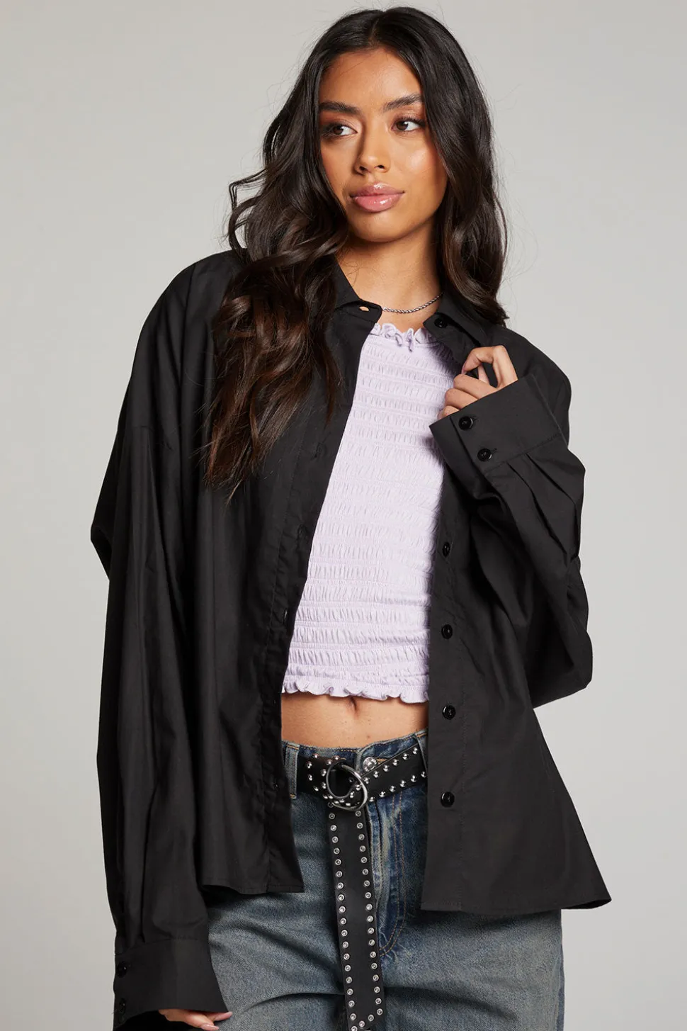 Chaser Brand Ezra Licorice Button Up Clearance