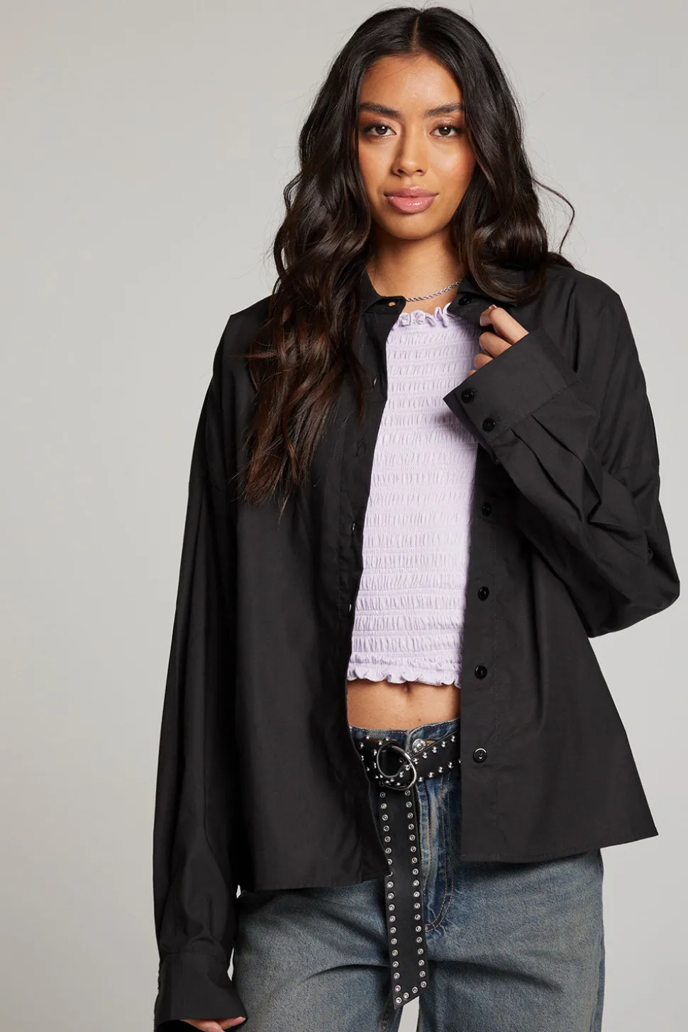 Chaser Brand Ezra Licorice Button Up Clearance