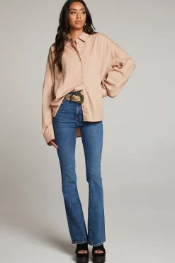 Chaser Brand Ezra Warm Taupe Button Up Shop