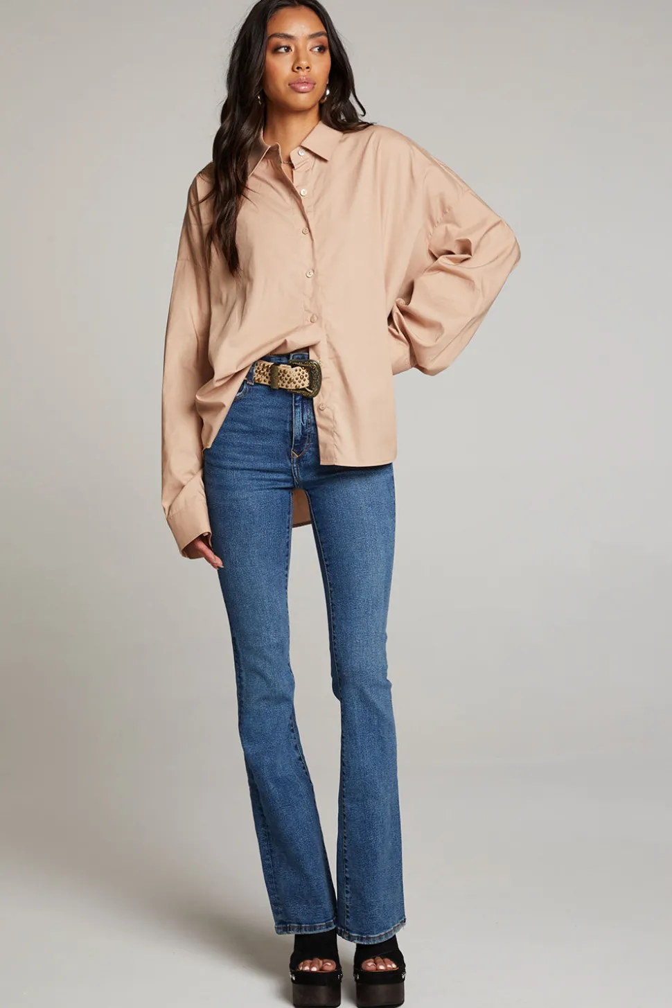 Chaser Brand Ezra Warm Taupe Button Up Shop