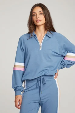 Chaser Brand Gilette Vintage Blue Pullover Clearance