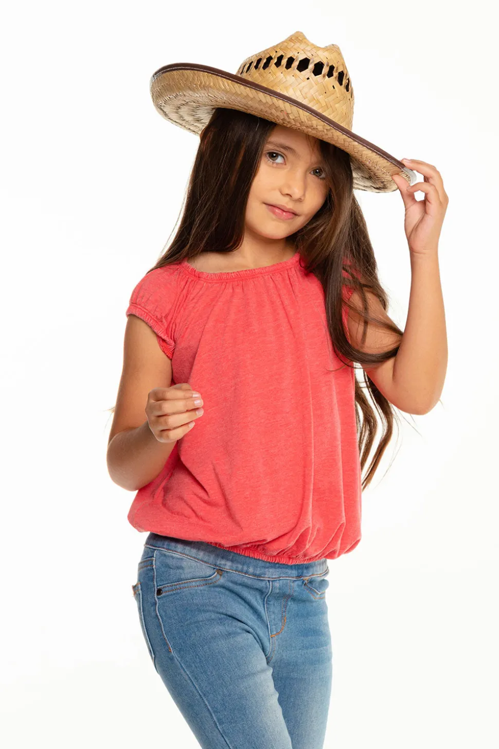 Chaser Brand Girls Recycled Vintage Jersey Shirred Short Sleeve Off Shoulder Discount