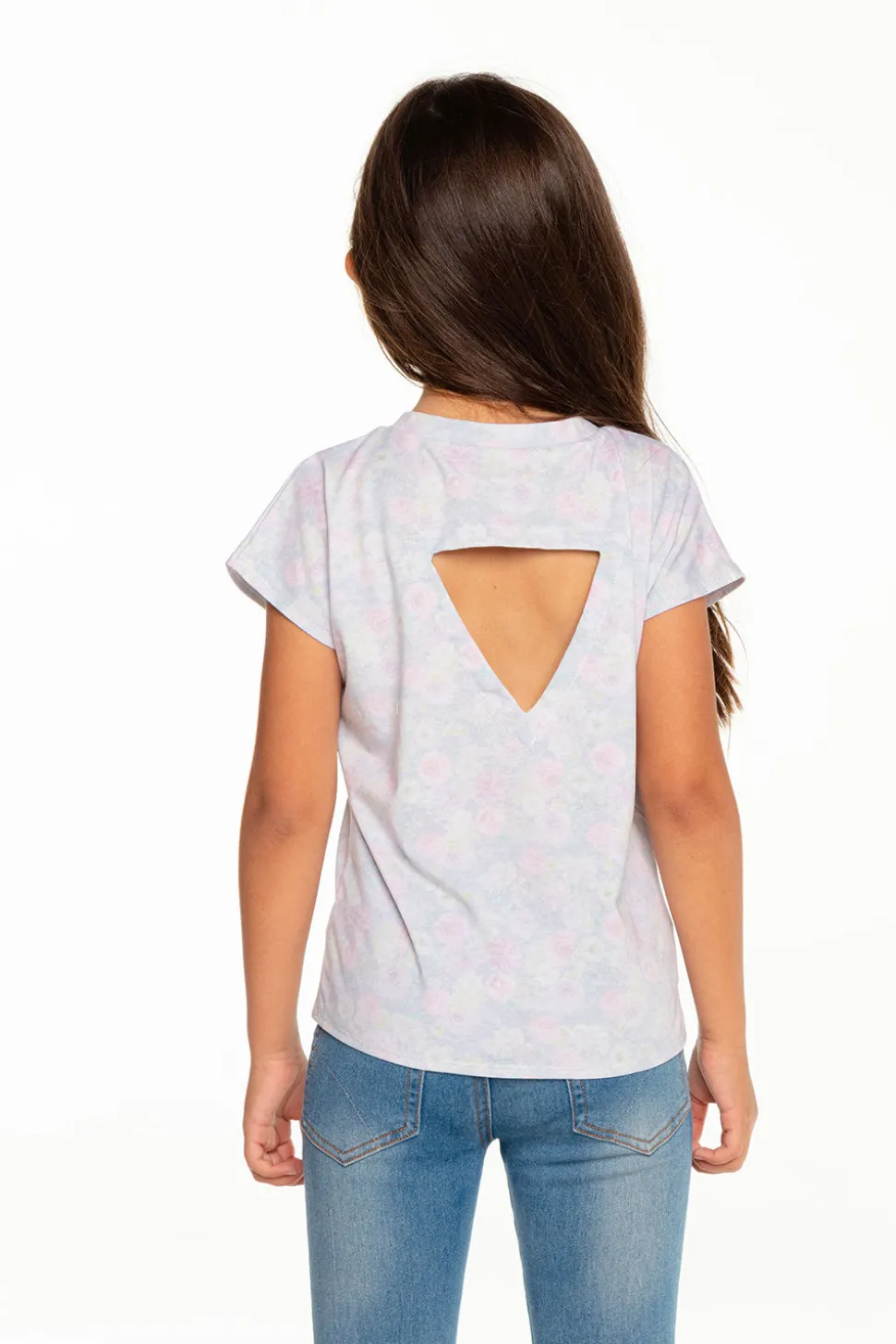 Chaser Brand Girls Recycled Vintage Jersey Cap Sleeve Vent Back Tee Cheap