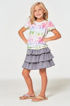 Chaser Brand Girls RPET Vintage Jersey Ruffle Puff Sleeve Tee Store