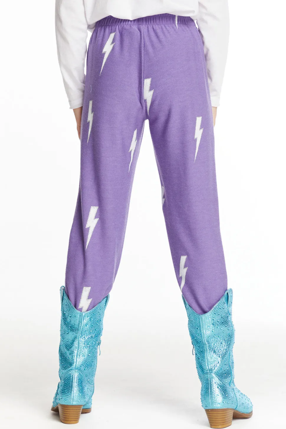 Chaser Brand Glitter Bolt Girls Love Knit Pants Hot