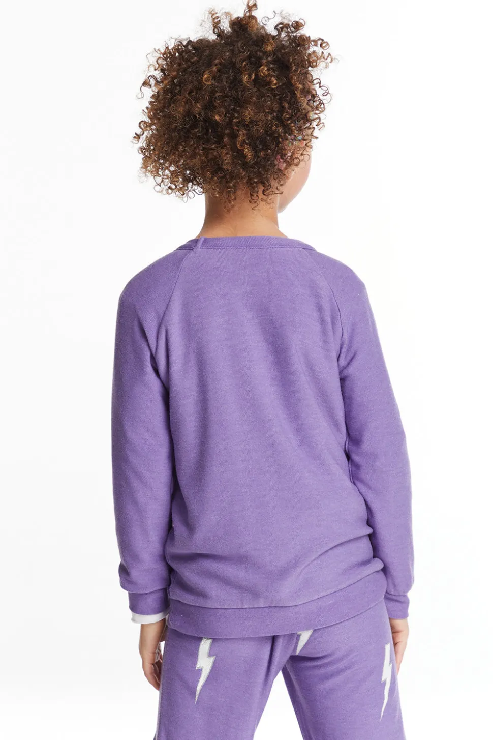 Chaser Brand Glitter Bolt Girls Raglan Pullover Flash Sale