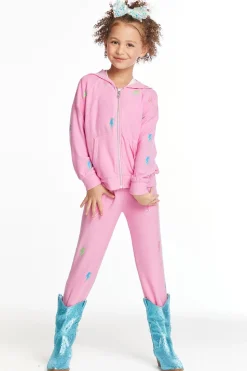 Chaser Brand Glitter Bolts Girls Zipup Hoodie Store