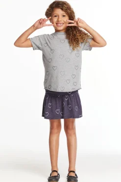 Chaser Brand Glitter Hearts Girls Crew Neck Tee Shop